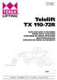 Telelift TX R CATALOGO PARTI DI RICAMBIO SPARE PARTS CATALOGUE CATALOQUE DE PIECES DETACHEES ERSATZTEILKATALOG CATALOGO DE PIEZAS DE REPUESTO