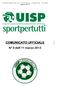 Comunicato Ufficiale Lega Calcio U.I.S.P. Piombino Campiglia M.ma Isola d Elba Stagione COMUNICATO UFFICIALE
