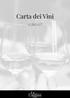 Carta dei Vini. Wijnkaart