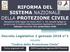 Decreto Legislativo 2 gennaio 2018 n 1. recante Codice della Protezione Civile