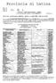 Provincia di Latina. OGGETTO: Articolazione tariffaria - indirizzi e tariffa determinazioni.