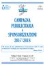 CAMPAGNA PUBBLICITARIA & SPONSORIZZAZIONI 2017/2018
