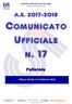 Comunicato Ufficiale n. 17