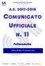 Comunicato Ufficiale n. 11