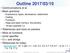 Outline 2017/03/10. learncpp.com : ch. 2 (all), , 5.2, 5.5, 5.7, 5.8, , , 7.9, 17.2