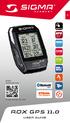 TRACK NAVI COMPATIBLE COMPATIBLE. etap COMPATIBLE BAROMETRIC MORE INFORMATION   ROX GPS 11.0 USER GUIDE