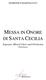 DOMENICO BARTOLUCCI MESSA IN ONORE DI SANTA CECILIA. Soprano, Mixed Choir and Orchestra (Partitura)