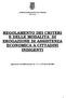 REGOLAMENTO DEI CRITERI E DELLE MODALITA DI EROGAZIONE DI ASSISTENZA ECONOMICA A CITTADINI INDIGENTI