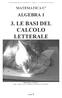 3. LE BASI DEL CALCOLO LETTERALE
