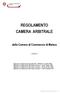 REGOLAMENTO CAMERA ARBITRALE