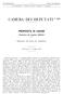 CAMERA DEI DEPUTATI PROPOSTA DI LEGGE. Istituzione del Corpo dei carabinieri N d iniziativa del deputato DEIANA