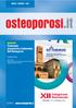 XII Congresso. Clodronato: prevenzione e trattamento dell Osteoporosi. Nazionale. Osteoreport. Andrea Giusti ANNO 13 - NUMERO