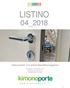 LISTINO 04_2018. Listino Ecodoor 2.0 e articoli disponibili a magazzino