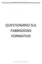 QUESTIONARIO SUL FABBISOGNO FORMATIVO