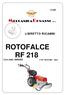 11/07 LIBRETTO RICAMBI ROTOFALCE RF 218. Dalla matr CON MOTORE B&S