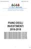 PIANO DEGLI INVESTIMENTI