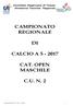 CAMPIONATO REGIONALE CALCIO A CAT. OPEN MASCHILE C.U. N. 2