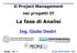 Il Project Management nei progetti IT. La fase di Analisi. Ing. Giulio Destri. Università degli Studi di Parma Corso di Laurea in Informatica