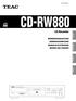 CEC6P CD-RW880. CD Recorder BEDIENUNGSANLEITUNG GEBRUIKSAANWIJZING MANUALE DI ISTRUZIONI MANUAL DEL USUARIO ITALIANO ESPAÑOL