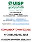 COMUNICATO UFFICIALE