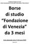 Borse di studio Fondazione di Venezia da 3 mesi