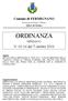 Comune di FERMIGNANO. Provincia di Pesaro e Urbino Ufficio del Sindaco ORDINANZA SINDACO