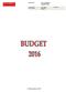 RELAZIONE DEL DIRETTORE AL BUDGET 2016