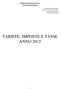 TARIFFE, IMPOSTE E TASSE ANNO 2015