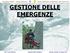 GESTIONE DELLE EMERGENZE