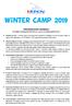 Winter Camp INFORMAZIONI GENERALI Per dubbi o chiarimenti: Marcello o
