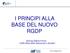 I PRINCIPI ALLA BASE DEL NUOVO RGDP. Dott.ssa Sabina Ponzio (CNR Ufficio Affari Istituzionali e Giuridici)