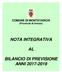 COMUNE DI MONTEVARCHI (Provincia di Arezzo) NOTA INTEGRATIVA BILANCIO DI PREVISIONE ANNI
