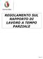 REGOLAMENTO SUL RAPPORTO DI LAVORO A TEMPO PARZIALE