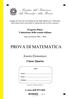 Progetto Pilota Valutazione della scuola italiana. Anno Scolastico PROVA DI MATEMATICA. Scuola Elementare. Classe Quarta. Codici.