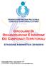 CIRCOLARE DI ORGANIZZAZIONE E INDIZIONE DEI CAMPIONATI TERRITORIALI STAGIONE AGONISTICA 2018/2019