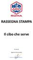 RASSEGNA STAMPA Il cibo che serve