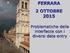 FERRARA 2 OTTOBRE Problematiche delle interfacce con i diversi data entry