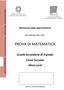 Rilevazione degli apprendimenti. Anno Scolastico PROVA DI MATEMATICA. Scuola secondaria di II grado. Classe Seconda Allievi sordi