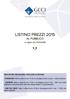 LISTINO PREZZI 2015 AL PUBBLICO in vigore dal IVA 22% inclusa