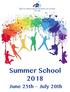 Summer School 2018 June 25th July 20th