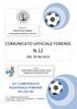 N.12 COMUNICATO UFFICIALE FORENSE DEL CAMPIONATO NAZIONALE FORENSE DI CALCIO