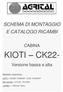 KIOTI CK22- SCHEMA DI MONTAGGIO E CATALOGO RICAMBI CABINA. Versione bassa e alta. Modello macchina :