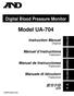 Model UA-704. Digital Blood Pressure Monitor 使用手冊翻譯. Instruction Manual. Manuel d instructions. Manual de Instrucciones. Manuale di Istruzioni