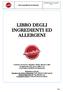 LIBRO DEGLI INGREDIENTI ED ALLERGENI