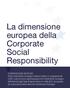 La dimensione europea della Corporate Social Responsibility