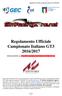 Regolamento Ufficiale Campionato Italiano GT3 2016/2017