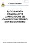 REGOLAMENTO COMUNALE PER L APPLICAZIONE DEL CANONE CONCESSORIO NON RICOGNITORIO