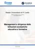 Management e dirigenza delle Istituzioni scolastiche educative e formative