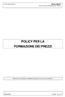 POLICY PER LA FORMAZIONE DEI PREZZI