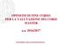 OPINIONI DI FINE CORSO PER LA VALUTAZIONE DEI CORSI MASTER. a.a. 2016/2017 UNIVERSITA DEGLI STUDI DI PADOVA